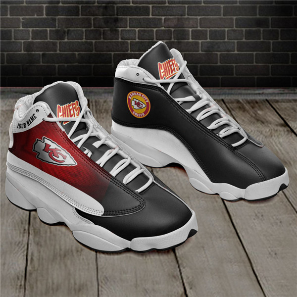 Women's Kansas City Chiefs AJ13 Series High Top Leather Sneakers 002